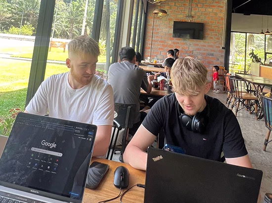Daniel and Oliver Weston working together at SEO Backlinks